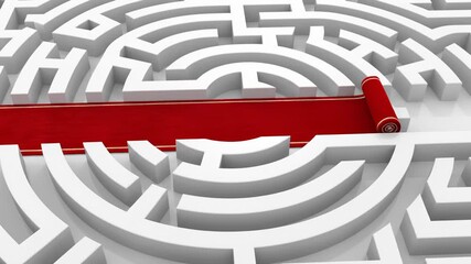 Unrolling Red Carpet Through a White Maze, Concept of Finding Easy Way