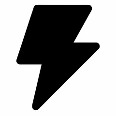 Obraz premium Stylized black and white illustration of a lightning bolt symbol on white background