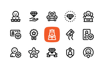 Outline exclusive customer icon set