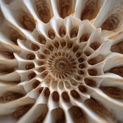 Intricate spiral seashell macro with detailed organic patterns natural texture