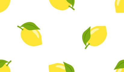 Seamless pattern with cute lemon. 
