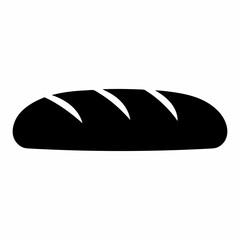 Stylized loaf of bread illustration against white backdrop with black silhouette
