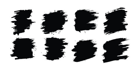 Black Paint Brush Stroke Shapes Set for Modern Graphic Design, Branding, Logo Elements, Poster, Social Media Content, Abstract Art, Grunge Texture and Creative Background