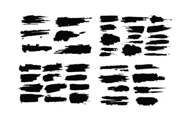 Abstract Black Paint Brush Stroke Collection for Modern Graphic Design, Branding, Logo Creation, Poster, Social Media Content, Artistic Texture, Grunge Effect and Creative Background