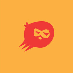 ninja chat logo design business symbol