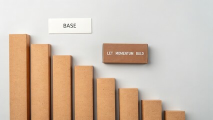 A brown bar graph on a white wall with labels BASE and LIT WEBSITE BIZ in a simple, minimalist composition.