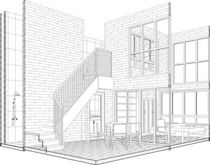 3D illustration of residential project