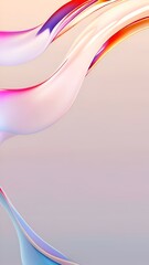 Abstract digital artwork featuring smooth, flowing, colorful waves in shades of pink, purple, white, and orange on a light background. It appears to be a mobile phone wallpaper.