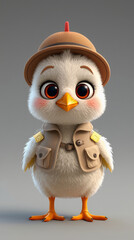 A small chick, but a very energetic cartoon character