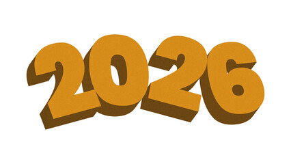 Stylized 3D '2026' Text with Drop Shadow