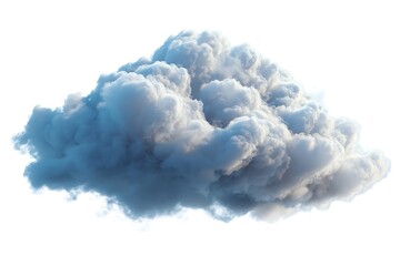 Stunning three dimensional cumulus cloud formation isolated against a bright white background perfect for design projects