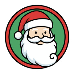 Cute Santa Claus Face – Christmas Cartoon Illustration