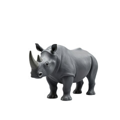 Fototapeta premium Detailed 3D Sculpture of a Rhinoceros in Grayscale