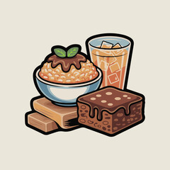 illustration of chocolate cake