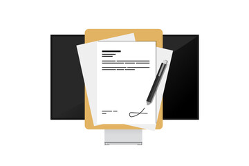 electronic signature. electronic document management. vector illustration