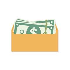 money in an envelope. salary in an envelope. vector illustration