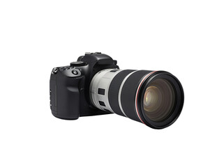 Fototapeta premium Professional DSLR camera with telephoto zoom lens attached