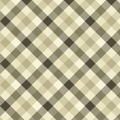 A seamless plaid pattern in soft, earthy tones with diagonal checks and subtle stripes, creating a calm and cozy textile background.