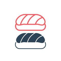 Sashimi japanese food icons set logo template design illustration