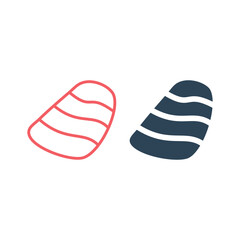 Sashimi japanese food icons set logo template design illustration