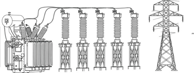 Whimsical Robot Standing on Books with Lightbulb Head and Exposed Gears Against a Vintage Blueprint Background Vector Illustration
