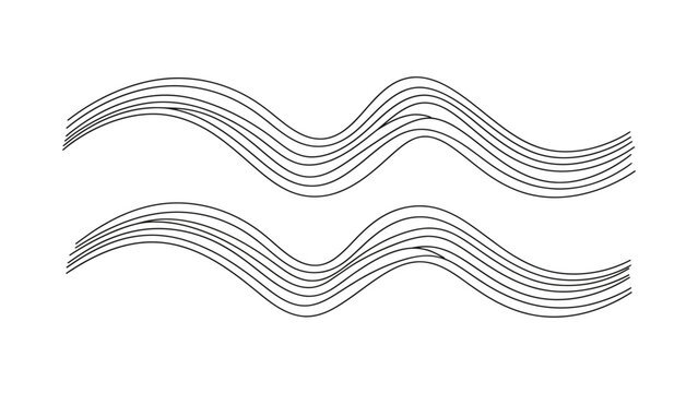 Aquarius zodiac sign symbol made of thin wavy lines