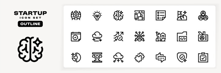 Startup Line Icon, Outline Symbol for Business Launch, Entrepreneurship Venture, Innovation Strategy, Corporate Development, and Financial Growth. Vector Sign Icon.