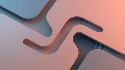 ​Abstract 3D Geometric Shapes Background | Modern Blue and Pink Render