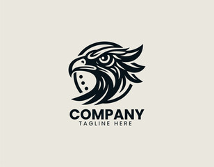 Fototapeta premium Powerful Eagle Vision emblem in bold black vector logo illustration