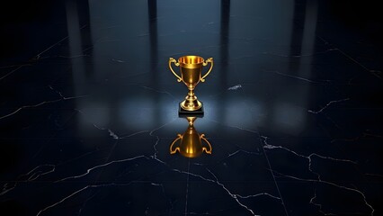 월계관 장식 가운데 시상식 크리스탈 트로피 사진 A picture of the crystal trophy of the award ceremony among the decorations of the laurel crown