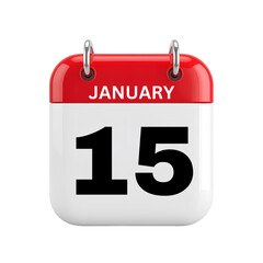 January 15 Date calendar icon 