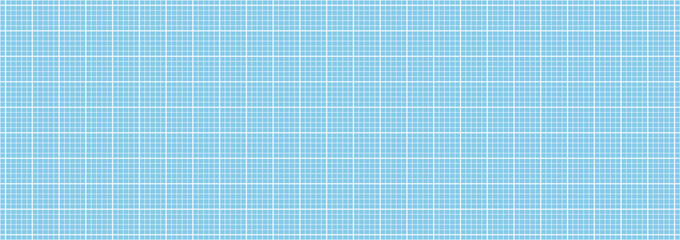 Millimeter graph paper grid. Technical pattern for school, engineering line scale measurement. Lined white blank for education. Vector plotting graph grid paper on the blue background.