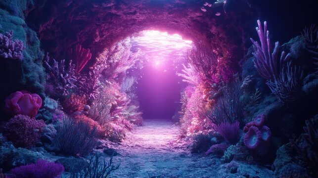Glowing tunnel archway