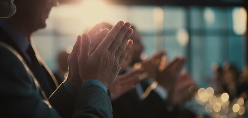 The Audience Applauding at a Corporate Conference During a Professional Presentation