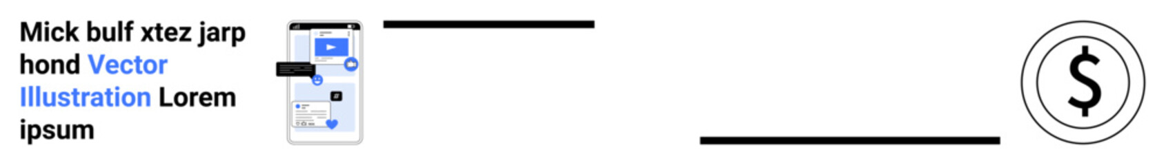 E-commerce, digital payments, mobile app, business transactions, online shopping, financial solutions. A phone screen with app interface and a dollar symbol. E-commerce and digital payments concept