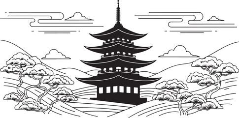 Japanese Pagoda SVG Bundle