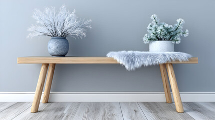 A clean aesthetic transforms a minimal hallway enhanced with modern New Year embellishments
