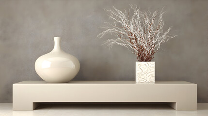 Warm tones illuminate a modern hallway decorated subtly for the New Year celebration