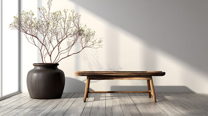 Warm tones illuminate a modern hallway decorated subtly for the New Year celebration