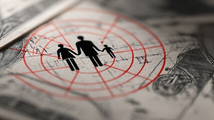 A man and woman holding hands symbolizing partnership and growth in a financial radar chart concept visual representation