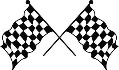 double crossed checkered racing flag vector file  © Naeem