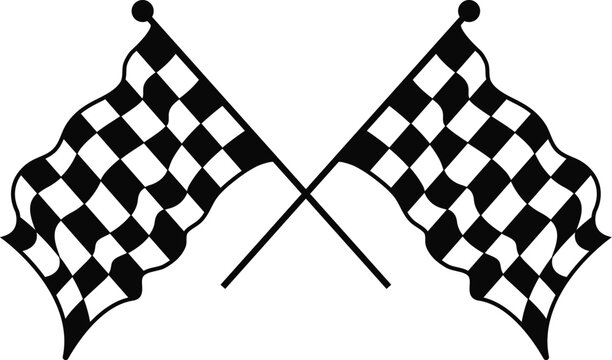 double crossed checkered racing flag vector file 