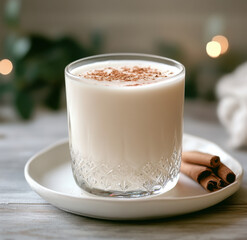 Creamy Cinnamon Horchata Served In A Glass
