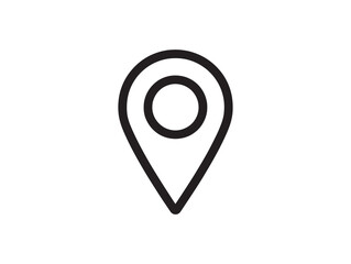 Elegant location marker symbol for digital maps created in minimal 2D vector line artwork
