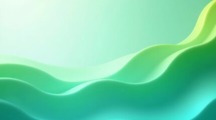 Fototapeta premium Abstract smooth green and blue gradient wavy background design
