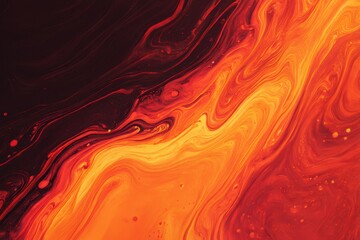 Fiery abstract lava flow texture with swirling molten patterns in vibrant orange and red tones for dramatic energy backgrounds