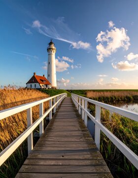 Picturesque Lighthouse at Pellworm Island - A Coastal Journey.