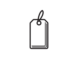 Minimalist Price Tag Icon 2D Vector Line Art Style Simple Modern Design Concept Illustration