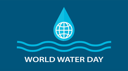 World Water Day awareness banner with water drop and globe icon