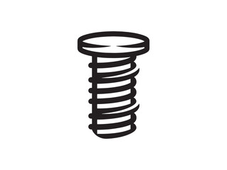 Minimalist Screw Icon 2D Vector Line Art Design Perfect For Modern Digital Interface Projects